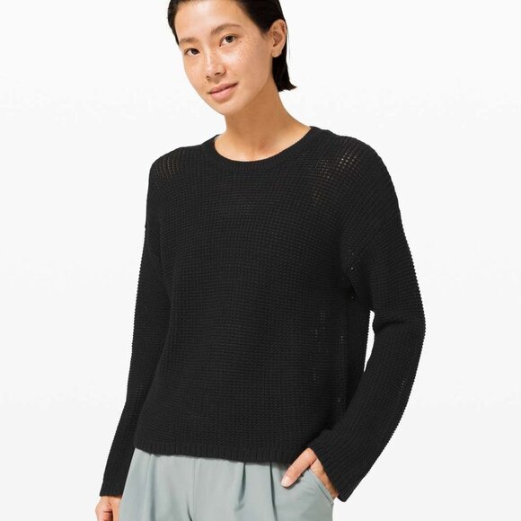 Nwt Lululemon Easy Embrace LS Sweater - Black L/XL - Picture 1 of 12
